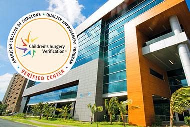 Kapiolani Medical Center exterior with American College of Surgeons sea